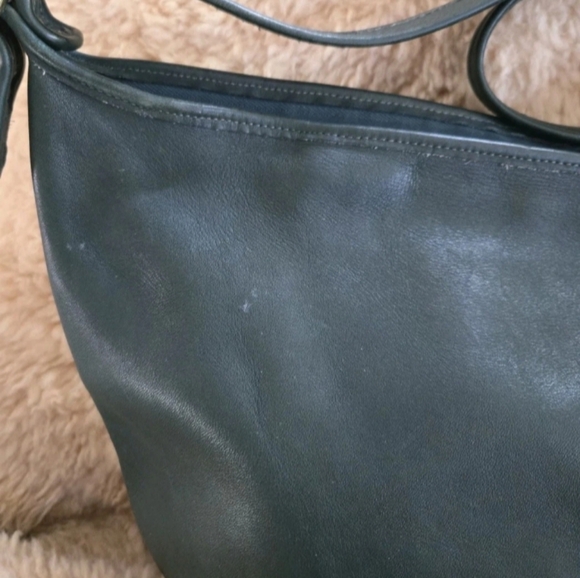 Coach Vintage Duffle Sac 9085 Forest Green Leather XL Feed Shoulder Bag 1994 USA - Picture 3 of 14